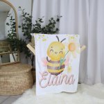 Fleece Blanket Boho Flower Honey Bee Set