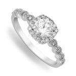 Chet Sterling Silver & Cubic Zirconia Vintage Cushion Solitaire Ring