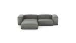 Three Module Chaise Sofa - Leather - Light Grey - 272CM X 199CM
