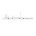 Johannesburg Skyline Wall Hook White