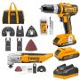Ingco Impact Drill Combo Kit Multi-tool & 15 Piece Multi-tool Blade Set