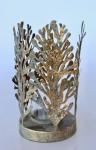 Metal Seaweed Gold Distressed Candle Holder 31X19CM