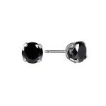 6MM Sterling Silver Black Cubic Zirconia
