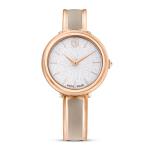 SWAROVSKI Crystalline Bangle Watch Swiss Made Metal Bracelet Beige Rose Gold-tone Finish