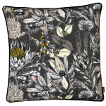Kirstenbosch Charcoal Natural Outdoor Scatter Cover With Black Piping