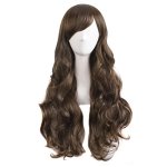 Mapofbeauty Charming Women's Long Curly Full Hair Wig Brown