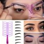 8PCS Easy-grip Eyebrow Shaping Kit - Reusable Brow Stencils & Trimming Tools For Perfectly Groomed Brows