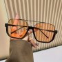 Unisex Retro Glasses - Casual Style Eyewear For Climbing & Fishing PC Lens Copper Frame Non-Prescription Decorative Glasses For Outdoor Activities Fashionable Anti-Glare Shades