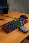 T-wolf T80 Punk Retro Rainbow Gaming Wired Keyboard