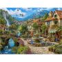 1000 Pieces Jigsaw Puzzle For Adults With Fountain Mountain Village
