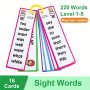 Kids 3-8 Years English 220 Sight Words Cards Vocabulary Building Montessori Learning Toys Memorise Games Gifts Educational Flashcard