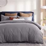 ACE Smte High Quality Fabric Duvet Covet Set Grey Queen With Keychain