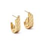 Waterproof Stainless Steel Textured Huggie Earrings