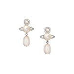 Inass Earrings -platinum cream Rose Pearl