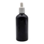 100ML Black Glass Aromatherapy Bottle With Pipette - White 18 110