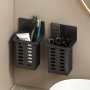 1pc Wall-mounted Storage Box Black Toothpaste Holder Toothbrush Holder Bathroom Toiletries Shelf Mobile Phone And Air Conditioner Remote Control Storage Box Traceless Installation Bathroom