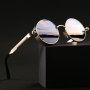 1pc Steampunk Men's Fashion Glasses Vintage Metal Frame Fashion Glasses Round Thick Frame Spring Leg Fashion Glasses Ideal Choice For Gifts