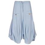 Pointy Linen Mix Harem Pant - Sky L xl
