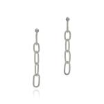 Lula Long Gate Earrings - 18KT White Gold Vermeil