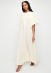 Statement Sleeve Tiered Midi Dress - Ecru