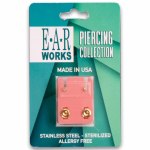 Stainless Steel Gold Plated Earrings - MINI April Crystal Bezel