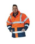 Pioneer High Visibility Two Tone Freezer Traffic Jacket Organge navy