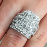 2PCS Retro Luxury Men's Pair Ring Ring With Zirconia Men's Gorgeous Jewelry