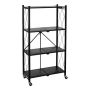4 Tier Metal Shelves Units Garage And Kitchen Storage Rack Trolley