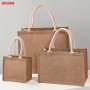 Chic Hemp Burlap Tote Bag - Spacious Portable & Multi-functional Shoulder Bag For Travel & Everyday Use - Ideal Gift For Christmas Mother's Day