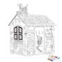 Kids Cardboard Playhouse Diy House Doodle Craft With 6 Brushes 79 63 109CM