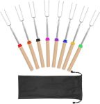 Lifespace Marshmallow Telescopic Roasting Forks 8PIECE With Wooden Handle