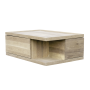 Corner Drawer Coffee Table - American Oak / Black Finish
