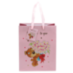 Bear & Bunch Of Flowers Medium Gift Bag