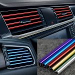 10PCS 20CM Car Air Conditioner Exhaust Outlet Decoration Strip U-shaped Chrome Pvc Color Shiny Car Decoration Strip Car Decorati