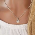 Journey 925 Sterling Silver Compass Necklace 10X10MM On A 45CM Rolo Chain