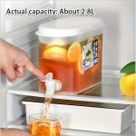 3.5L Large Capacity Refrigerator Cold Drink Dispenser With Faucet - Durable Plastic Perfect For Iced Tea & Lemonade Ideal For Ho
