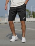 Men's Streetwear Shorts "just Relax" Graphic Drawstring Stretchy Short Pants For Workout Fitness Summer Clothings Men's Fashion