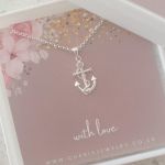 Anastasia 925 Sterling Silver Cz Anchor Necklace Size: 11X19MMON A 45CM Rolo Chain
