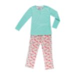 Ladies Pink Fleece Floral Themed Sleepset Size S-xxl