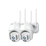 2PIECE Indoor Ptz Camera Bluetooth Pairing Cloud & Tf Card Storage