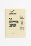Freedom Stationery A4 Double Ledger Book 72 Pages