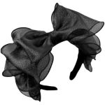 Frcolor Retro Bow Headband For Women Layered Bowknot Hair Band Wide Lace Hair Hoop Comfortable Party And Daily Wear Accessory