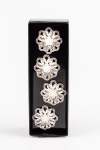 Lustre Silver Napkin Ring Set 4