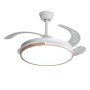 Ceiling Fan Light With Foldable Blades - White & Wood-grain - FL091