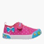 Girls Ella Synthetic Canva Sneakers In Pink Multi - Pink Multi 9