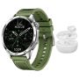Smart Watch With Wireless Bluetooth Earbuds - Green Fitness Tracker Set