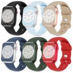6 Pack Silicone Sport Bands Compatible With Apple Watch Band 38MM 40MM 41MM 42MM 44MM 45MM 46MM 49MM Women Men Soft Strap Waterp