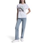 Rhinestone Graffiti Tee -white clear Mint