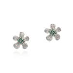 Blossom Studs - 18KT White Gold Vermeil