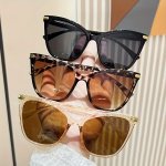 3PCS Set Chic Cat Eye Fashion Glasses For Women - Anti-glare Fashionable Streetwear Shades With Rivet Detail Perfect For Beach &